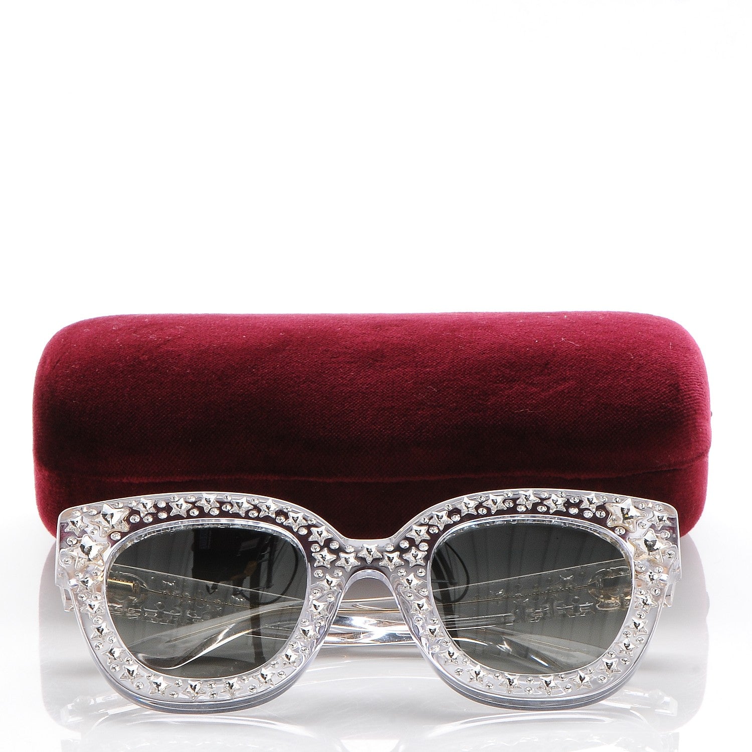 Gucci Acetate Crystal Oversize Mirrored Star Sunglasses GG0116S 8 of 8