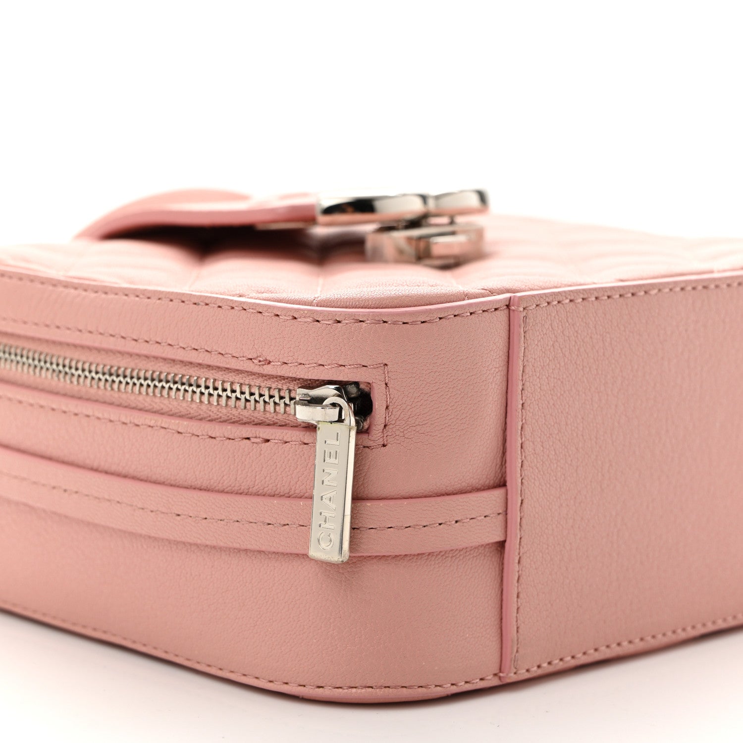 Chanel Lambskin Quilted Mini CC Box Camera Bag Pink 9 of 11