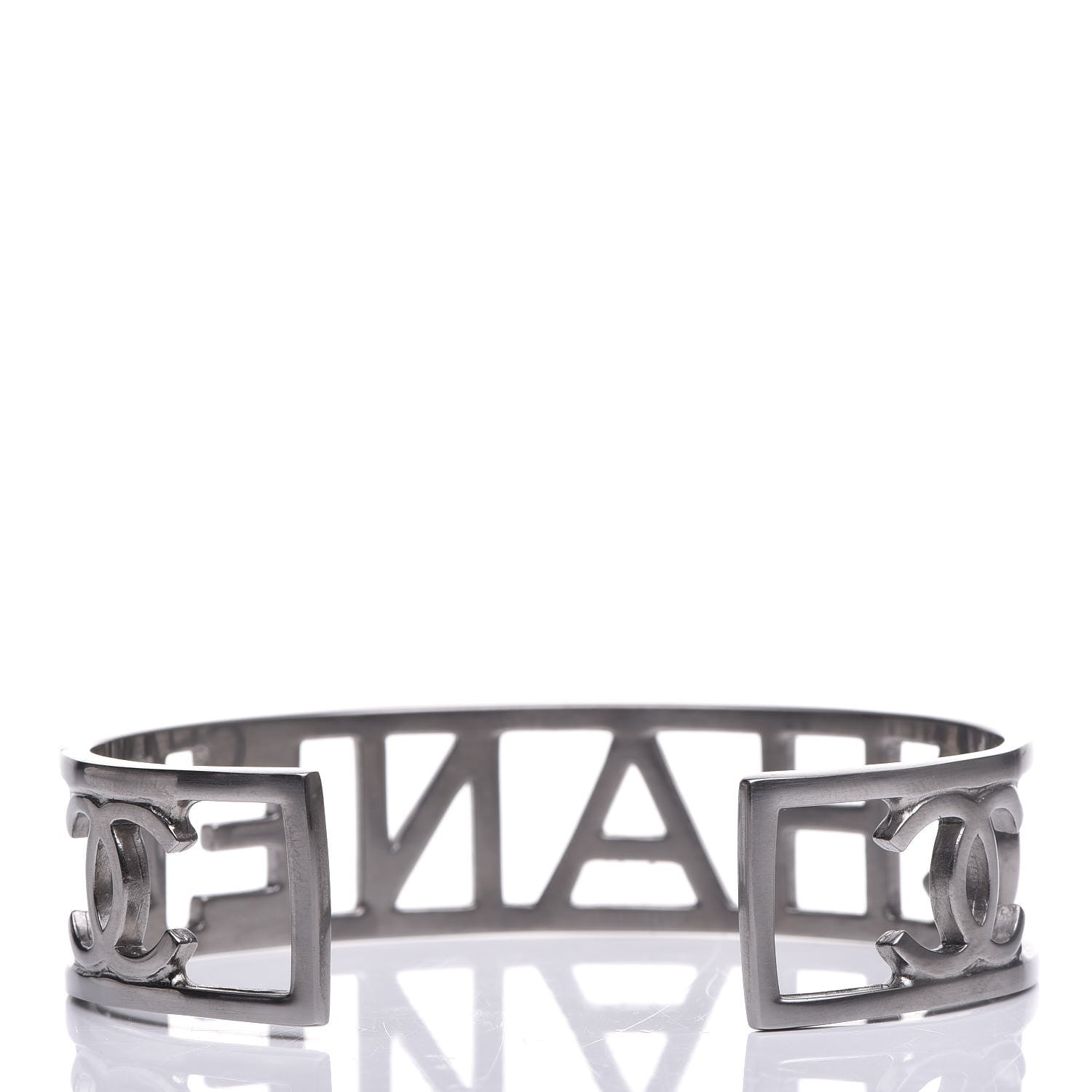 Chanel Ruthenium Logo Cuff Bracelet 3 of 6