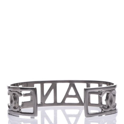 Chanel Ruthenium Logo Cuff Bracelet 3 of 6