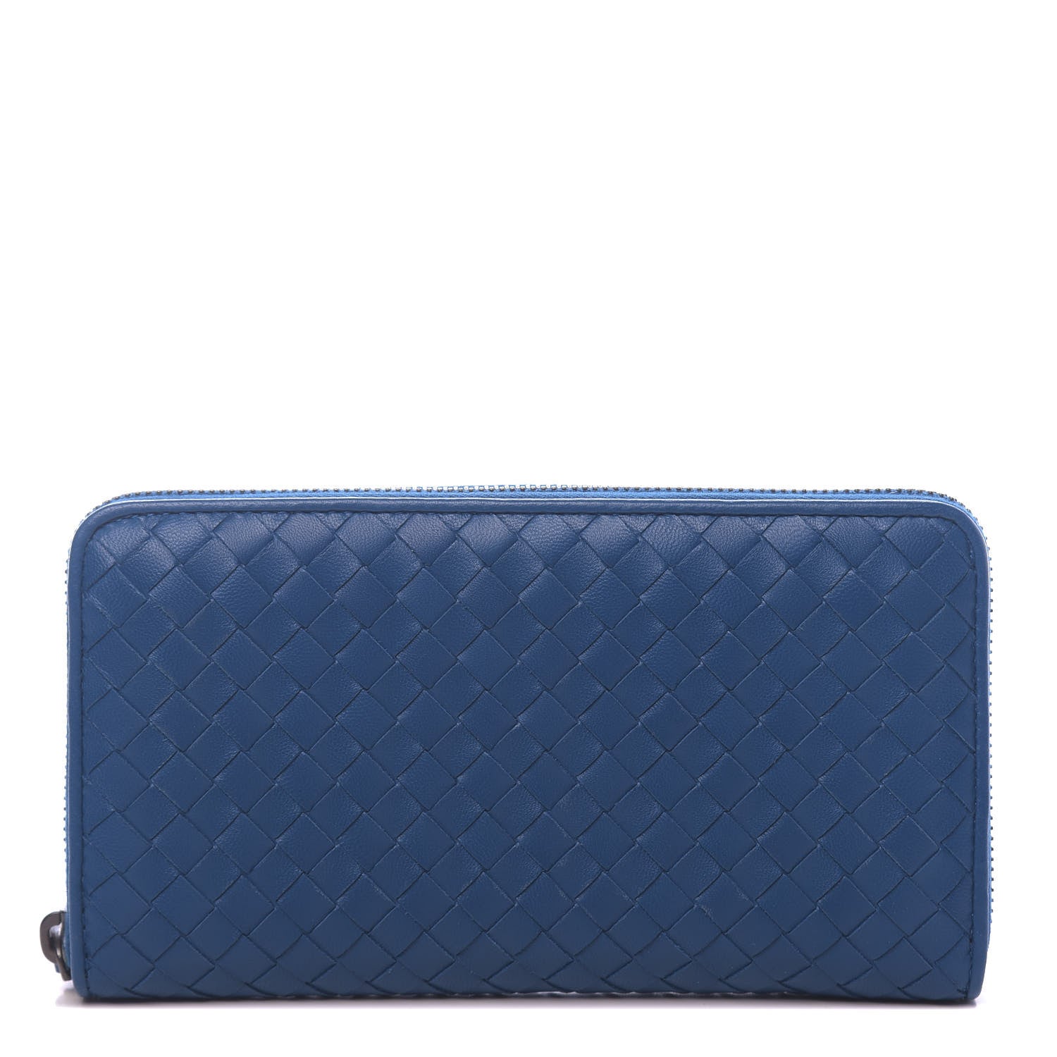 Bottega Veneta Nappa Intrecciato Zip Around Wallet Blue 1 of 7