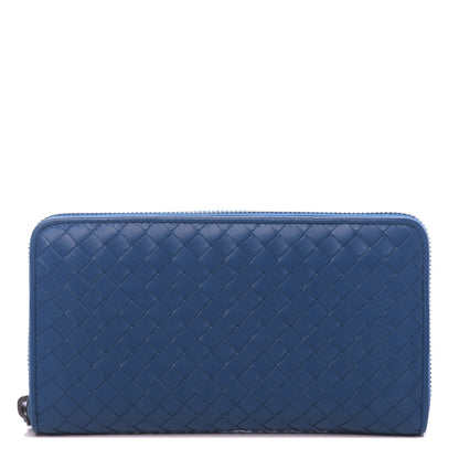 Bottega Veneta Nappa Intrecciato Zip Around Wallet Blue 1 of 7