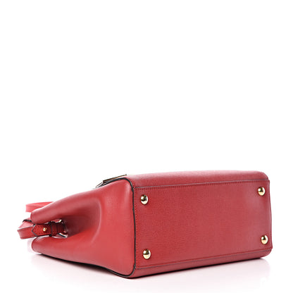 Fendi Vitello Elite Flamingo Petite 2Jours Tote Mattone 4 of 12