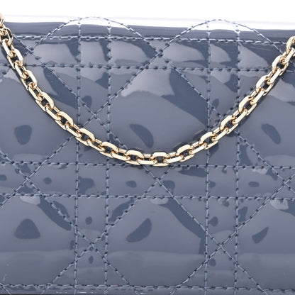 Christian Dior Patent Cannage Nano Lady Dior Pouch Cloud Blue 7 of 9
