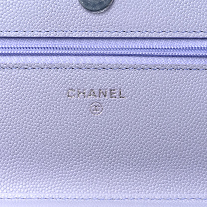 Chanel Caviar Quilted Wallet on Chain WOC Light Purple 6 of 12
