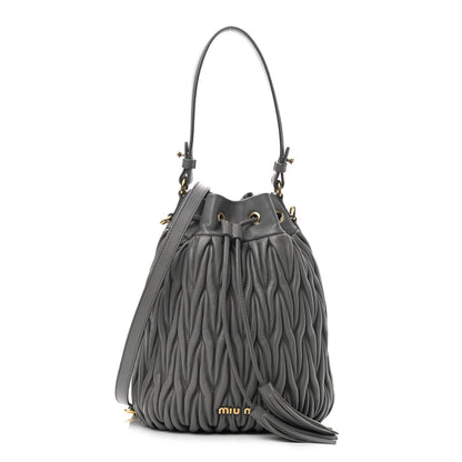 Miu Miu Nappa Matelasse Small Bucket Bag Marmo 1 of 5
