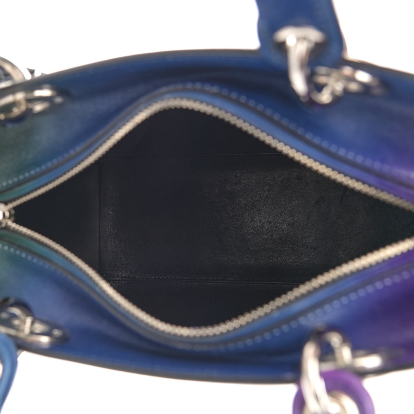 Box Calfskin Gradient Medium Lady Dior Purple Blue Green
