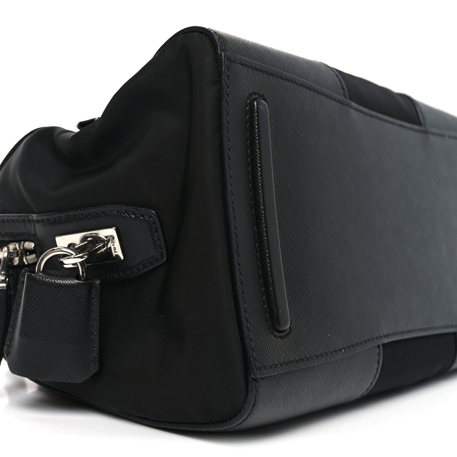 Prada Nylon Saffiano Top Handle Bag Black 8 of 9