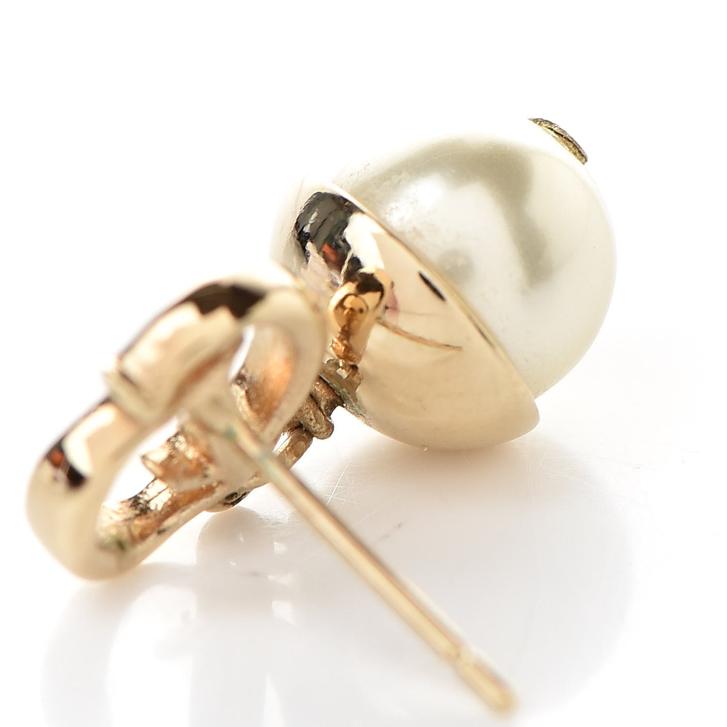 Pearl CD Drop Earrings Gold