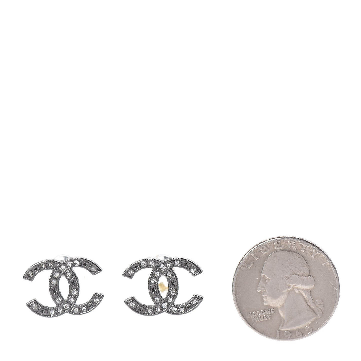 Crystal CC Earrings Silver