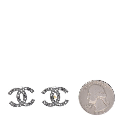 Chanel Crystal CC Earrings Silver 2 of 4