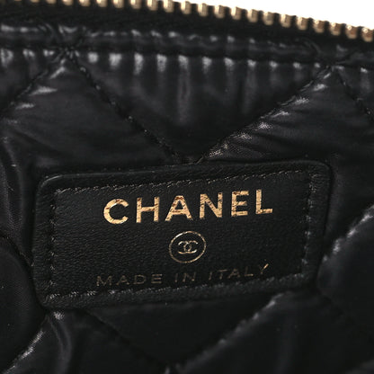 Chanel Lambskin Quilted Large Boy Cosmetic Case Black 6 of 9