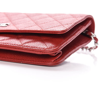 Chanel Caviar Quilted Wallet on Chain WOC Red 12 of 13