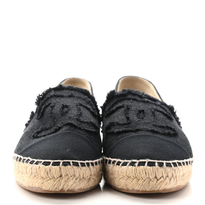 Chanel Denim Toile CC Espadrilles 38 Black 2 of 10