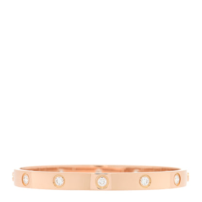 Cartier 18K Pink Gold 10 Diamond LOVE Bracelet 17 2 of 7