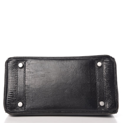 Hermes Lizard Birkin 25 Black 6 of 50