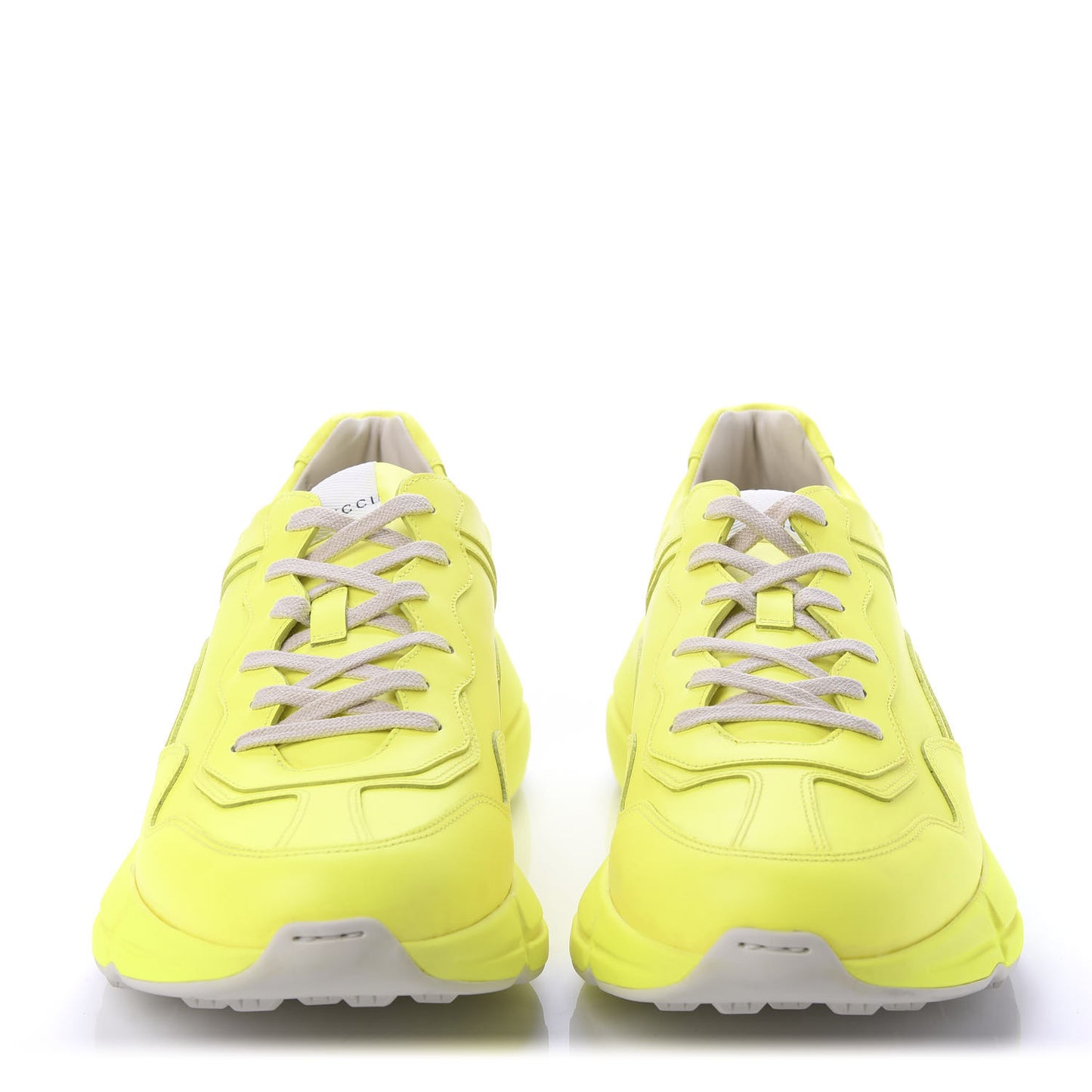 Calfskin Mens Rhyton Sneakers 12 Yellow Fluo