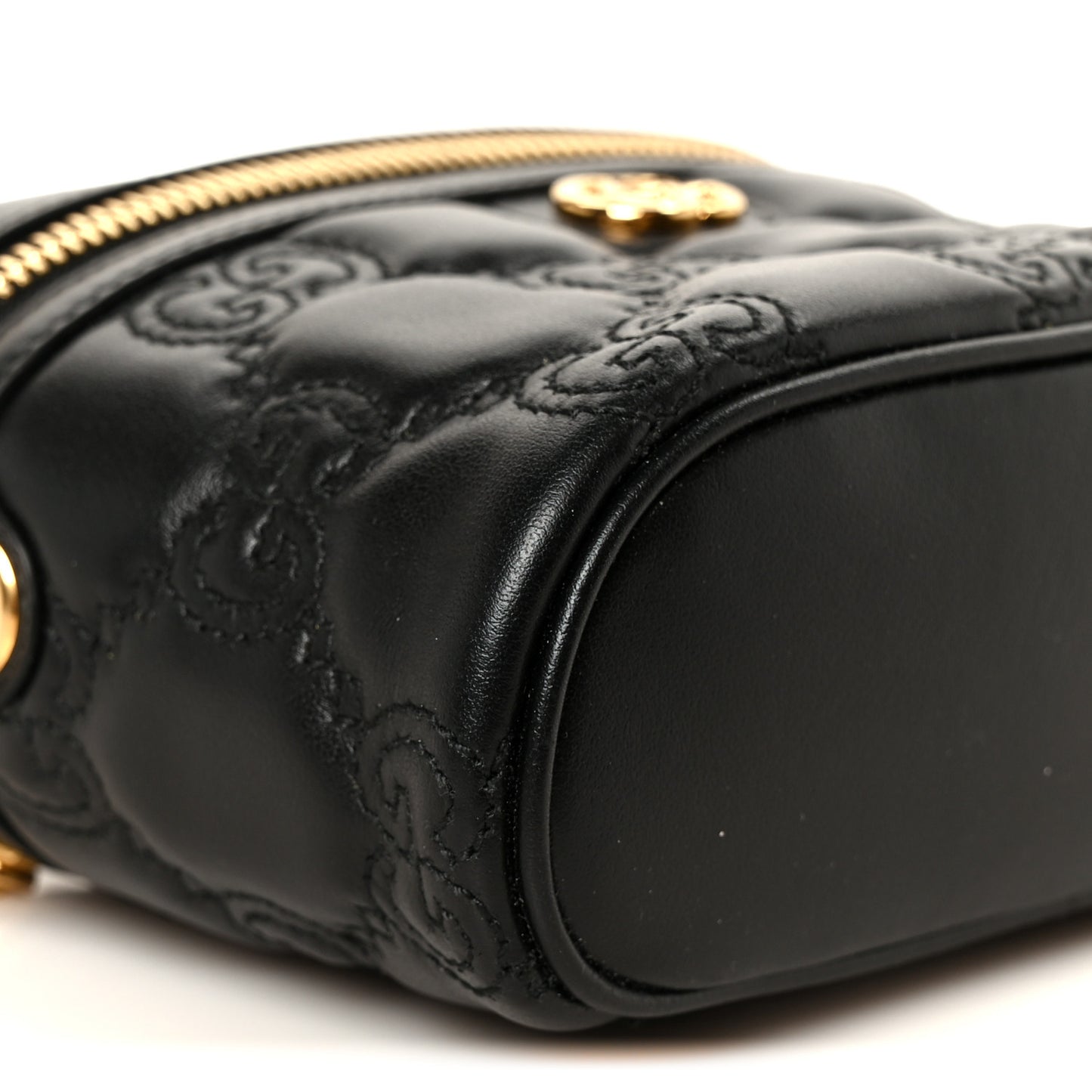 Calfskin GG Matelasse Mini Top Handle Bag Black
