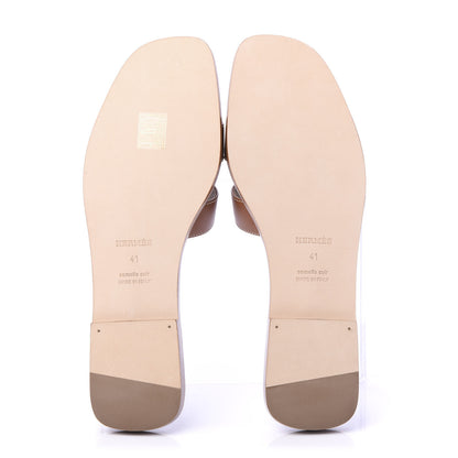 Hermes Box Calfskin Oran Sandals 41 Gold 5 of 10