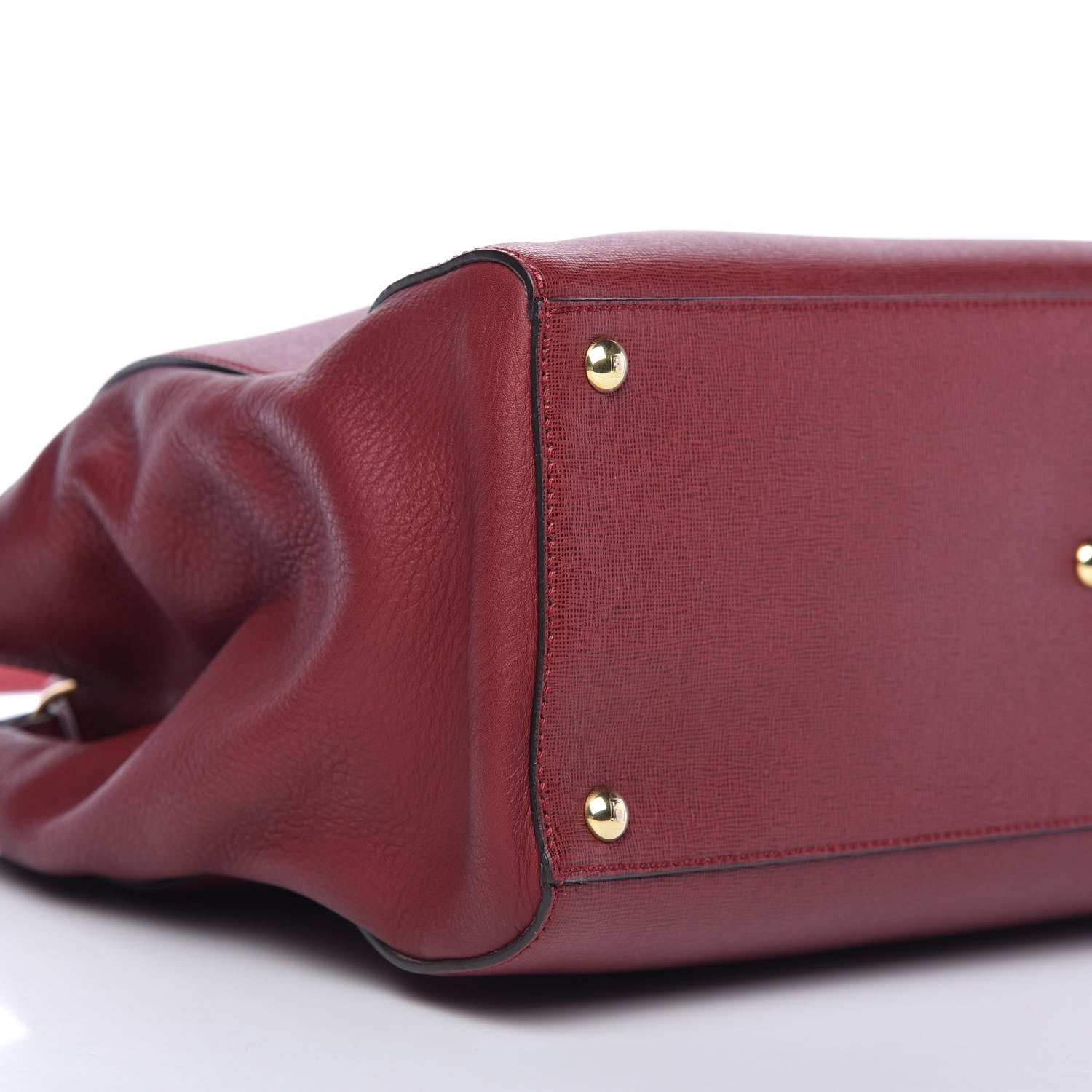 Fendi Vitello Elite Regular 2Jours Tote Rosso Scuro Ciliegia 6 of 10