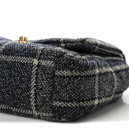 Chanel Tweed Quilted Medium Chanel 19 Flap Grey Navy 8 of 8