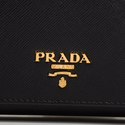 Prada Saffiano Metal Oro Chain Wallet Nero Black 9 of 9