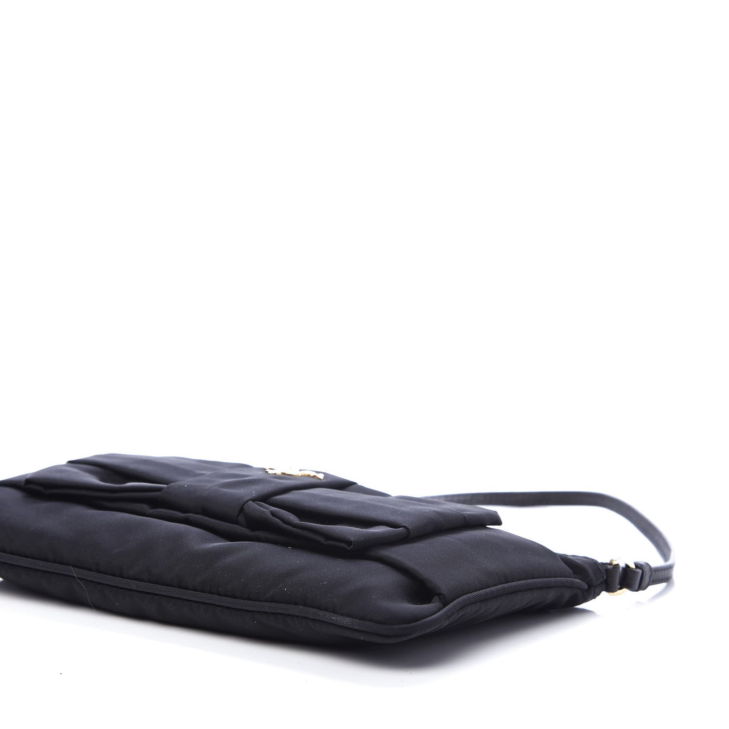 Tessuto Nylon Bow Pochette Black