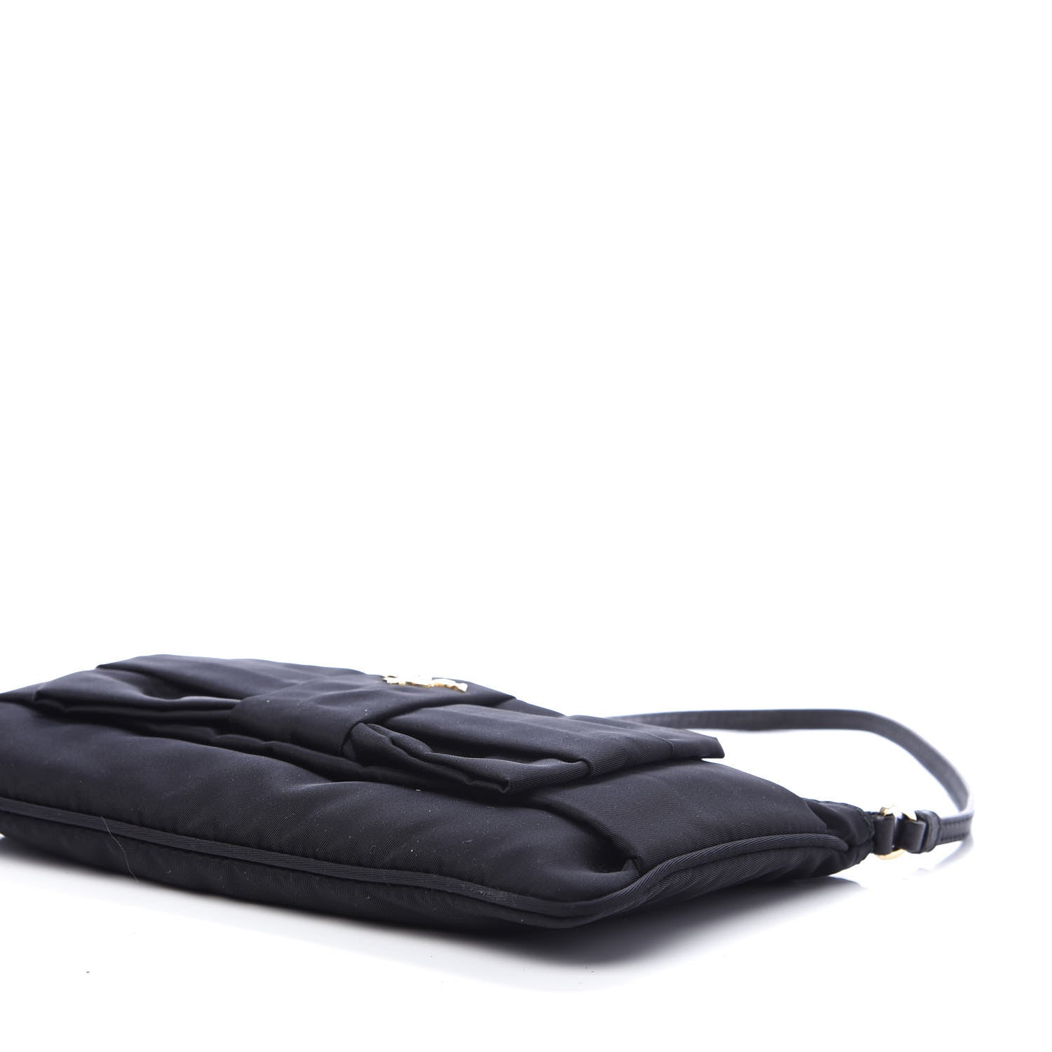 Prada Tessuto Nylon Bow Pochette Black 8 of 10