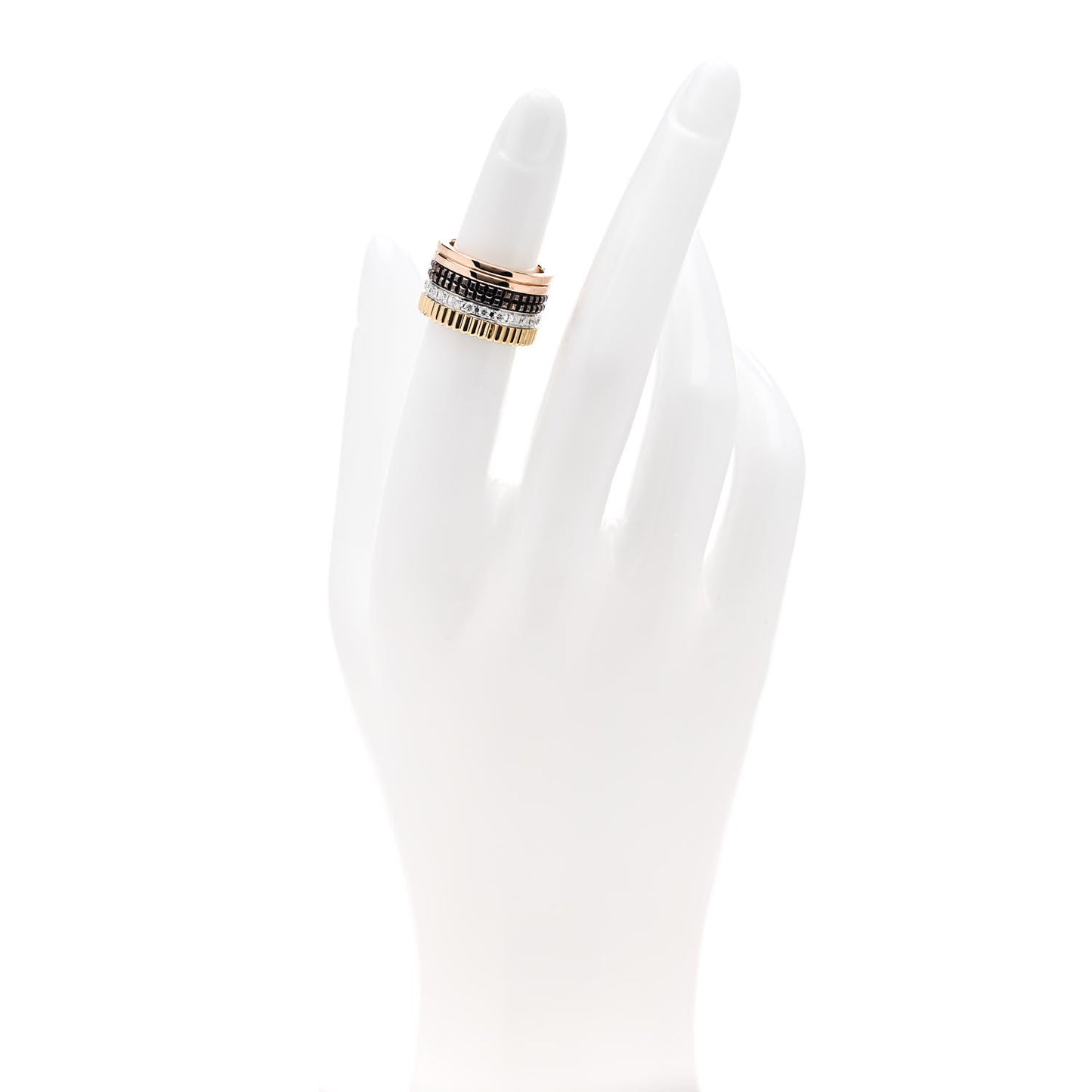 18K Pink Yellow White Gold Diamond PVD Large Quatre Classique Ring 46 3.75
