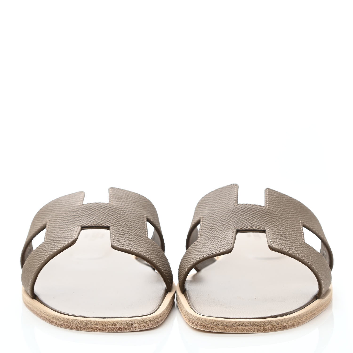 Hermes Epsom Oran Sandals 37 Etoupe 2 of 9