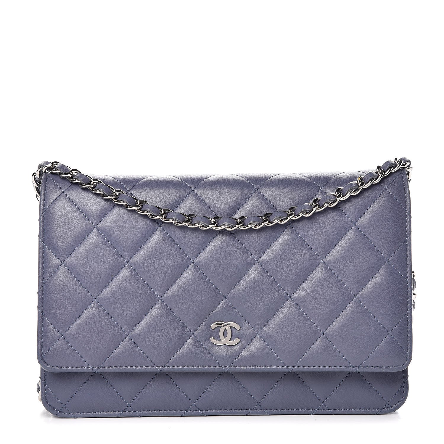 Chanel Lambskin Quilted Wallet On Chain WOC Lavender 1 of 13