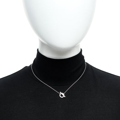 Hermes 18K White Gold Diamond Finesse Pendant Necklace 2 of 5