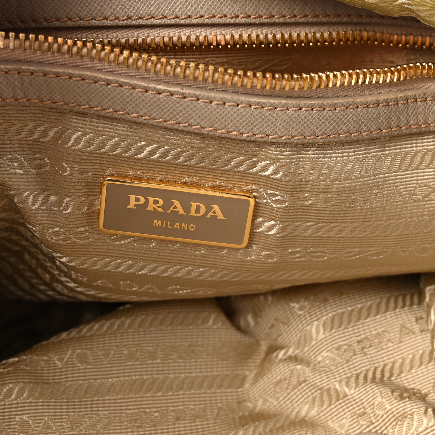 Prada Quilted Nylon Saffiano Shopping Satchel Pomice 6 of 9
