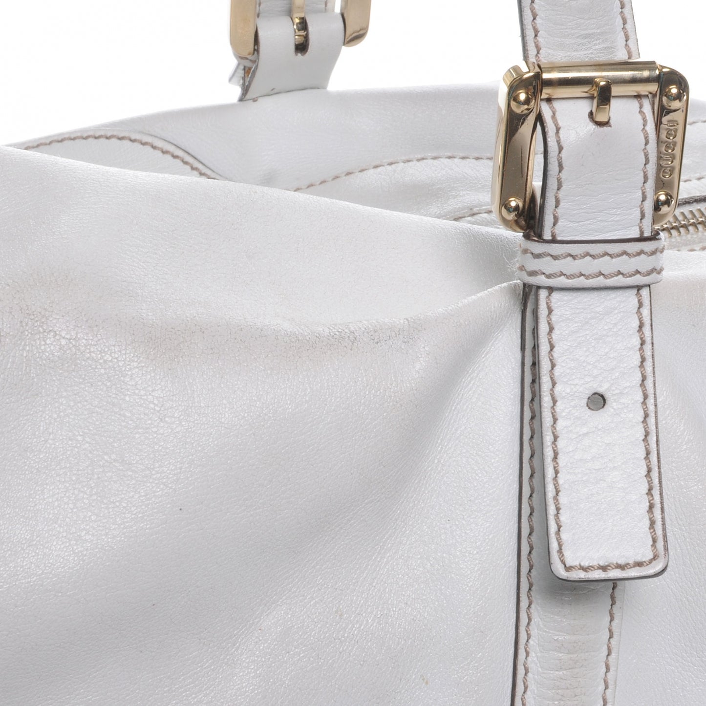 Leather Britt Large Boston White