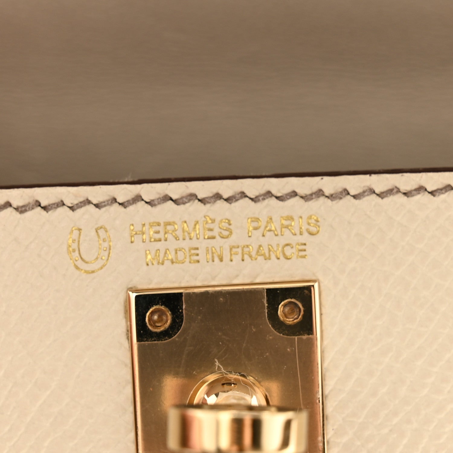 Hermes Epsom Horseshoe Mini Kelly Sellier 20 Craie Etoupe 6 of 12