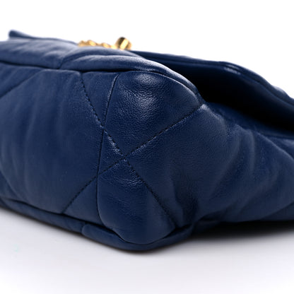 Chanel Goatskin Quilted Medium Chanel 19 Flap Dark Blue 9 of 9