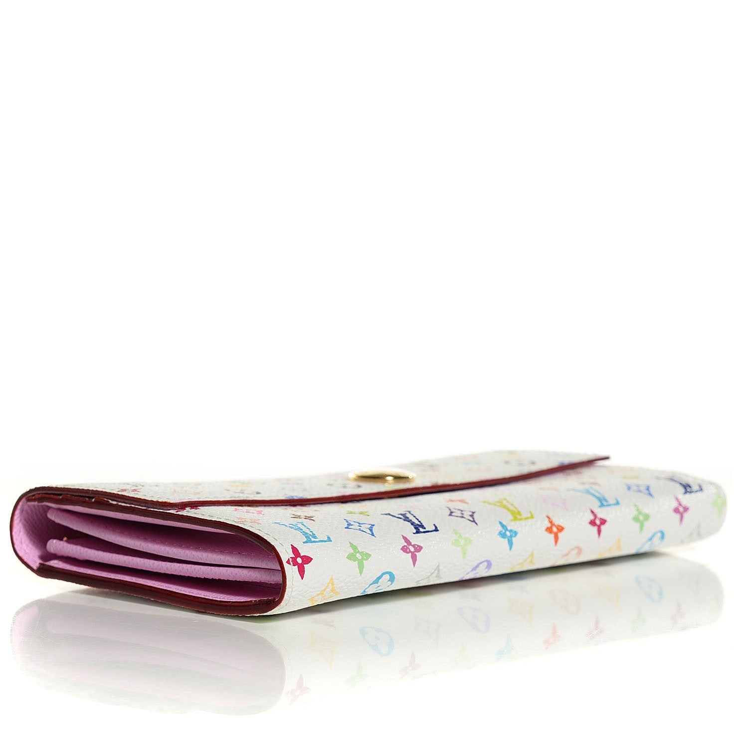 Louis Vuitton Monogram Multicolor Sarah Wallet White Litchi 4 of 6