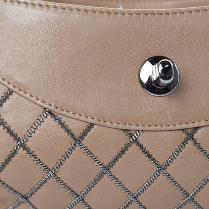 Chanel Lambskin Chain Stitch Clutch Dark Beige 12 of 18