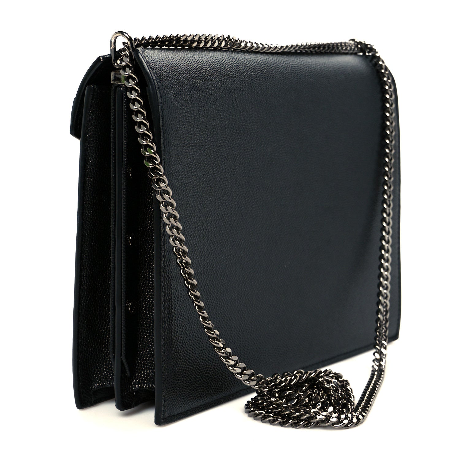 Saint Laurent Grain De Poudre Monogram Cassandra Clasp Bag Black 3 of 12