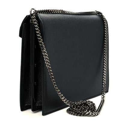 Saint Laurent Grain De Poudre Monogram Cassandra Clasp Bag Black 3 of 12