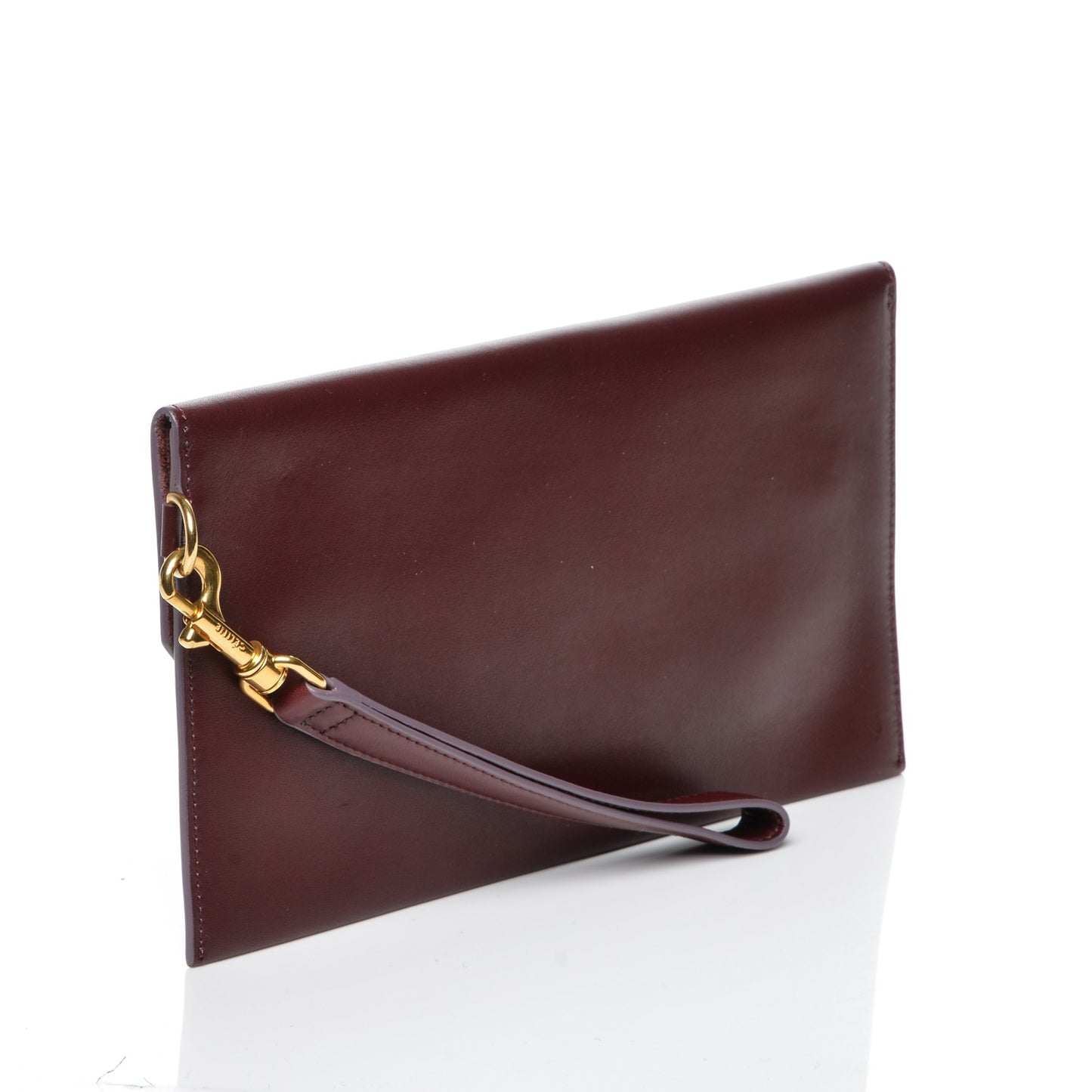 Smooth Calfskin Travel Clutch Burgundy