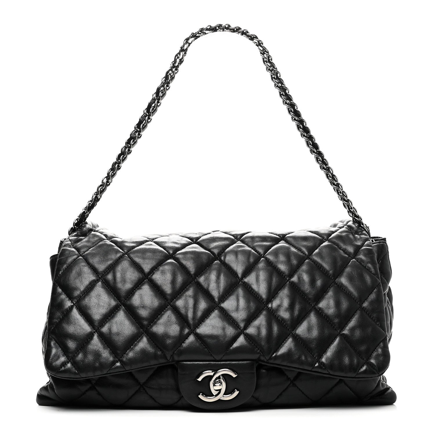 Chanel Lambskin Quilted Chanel 3 Accordion Flap Bag Black 1 of 10