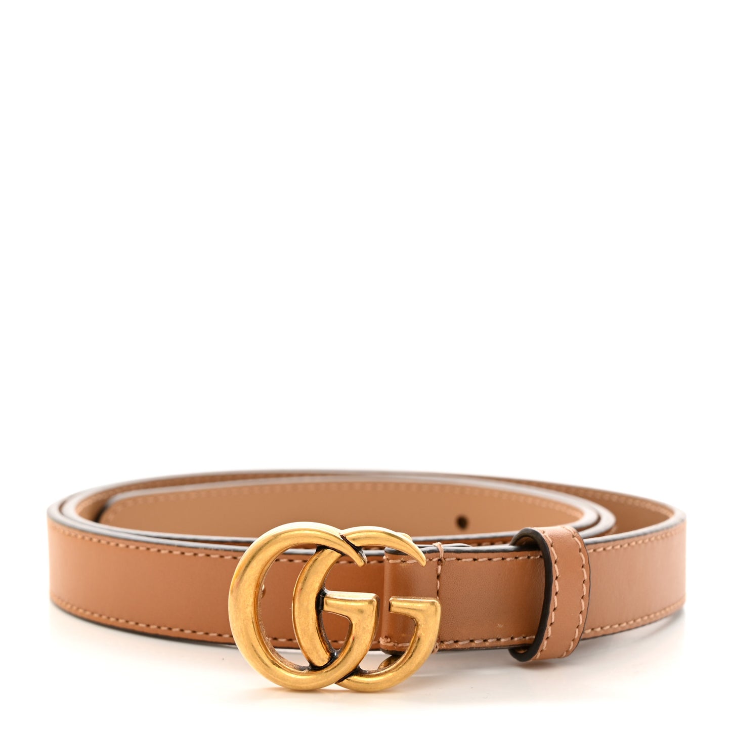 Moon Calfskin Double G 20mm Belt 90 36 Natural Tan