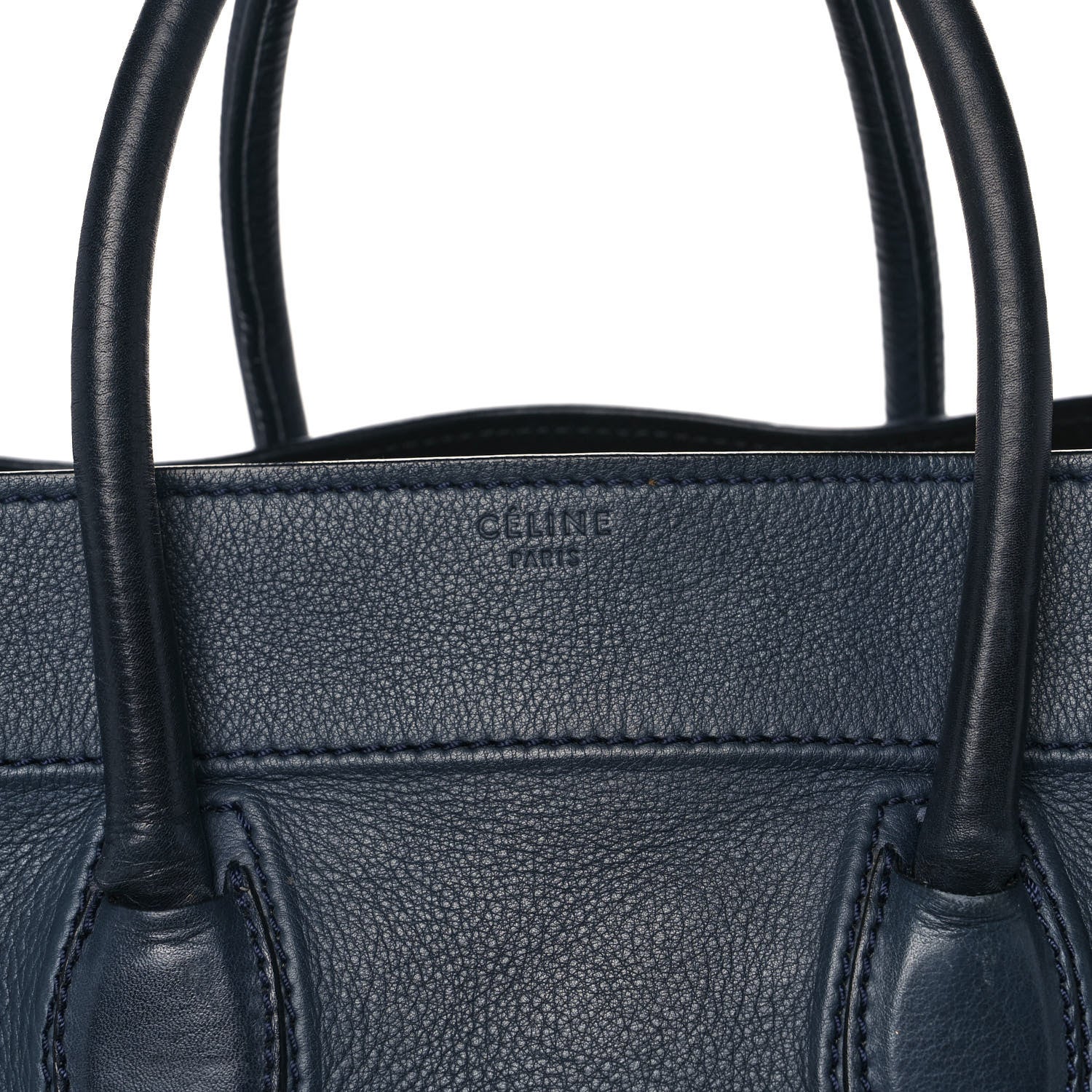 Celine Grained Calfskin Medium Phantom Luggage Indigo 7 of 18