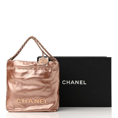 Chanel Metallic Calfskin Quilted Mini Chanel 22 Copper 11 of 11