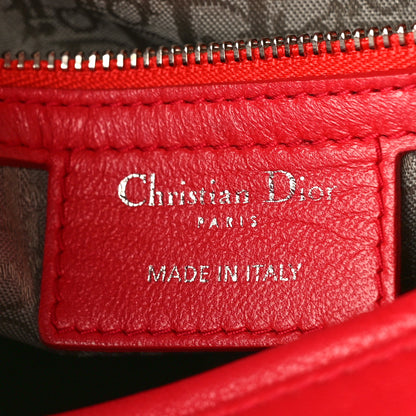 Christian Dior Lambskin Cannage Medium Lady Dior Red 6 of 11
