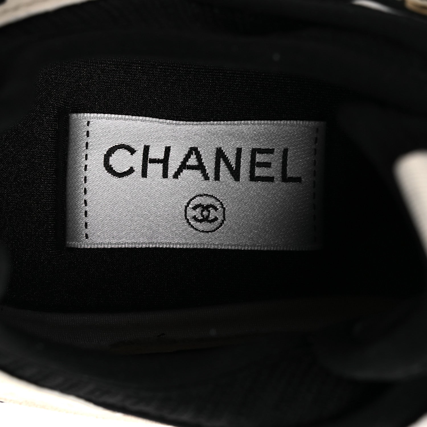 Chanel Fabric Suede Calfskin CC Sneakers 39.5 White Black 9 of 12