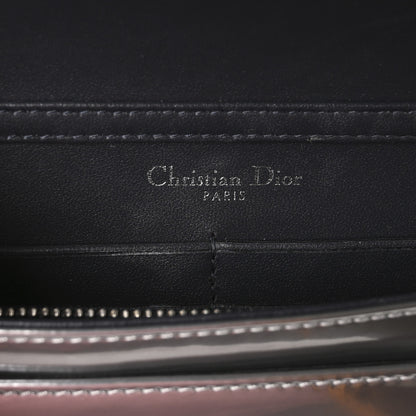 Christian Dior Metallic Patent Micro-Cannage Diorama Wallet on Chain Pouch Silver 6 of 10