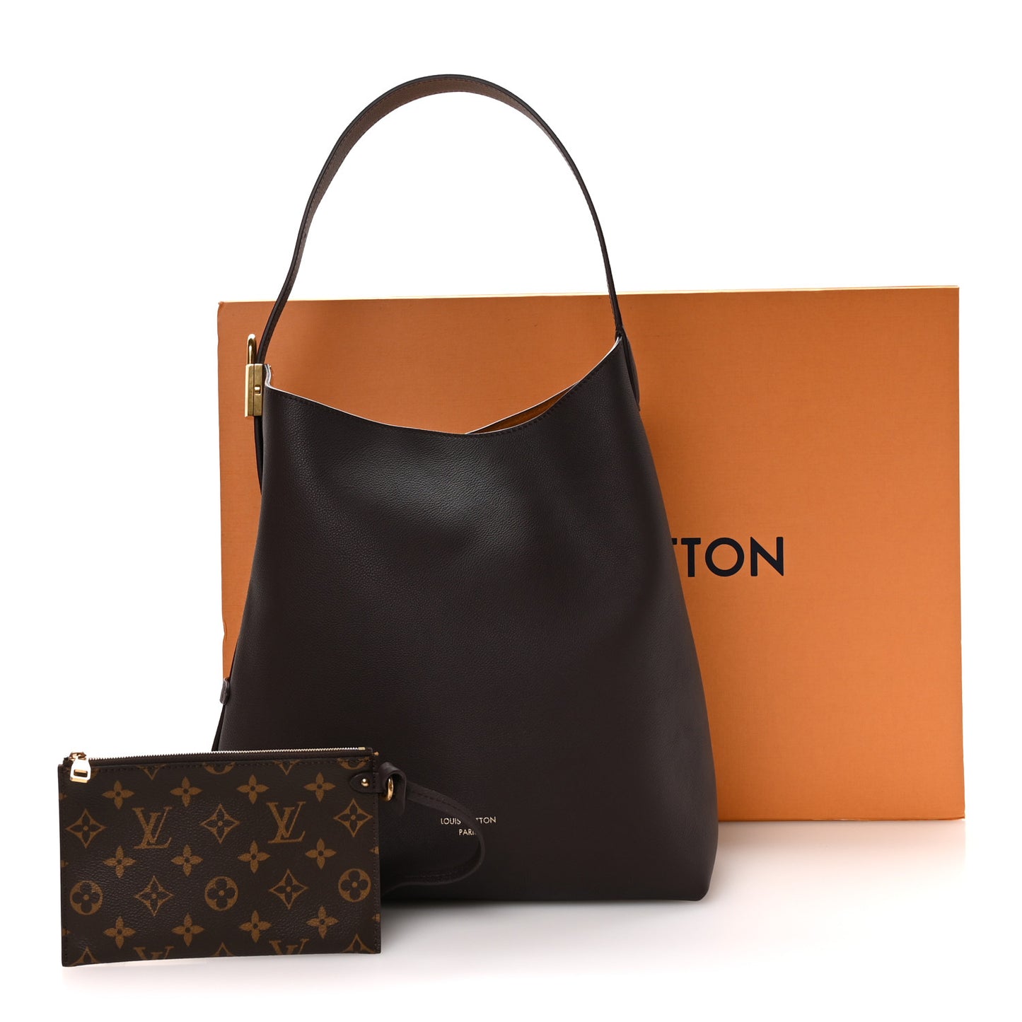 Grained Calfskin Low Key Hobo MM Chocolate