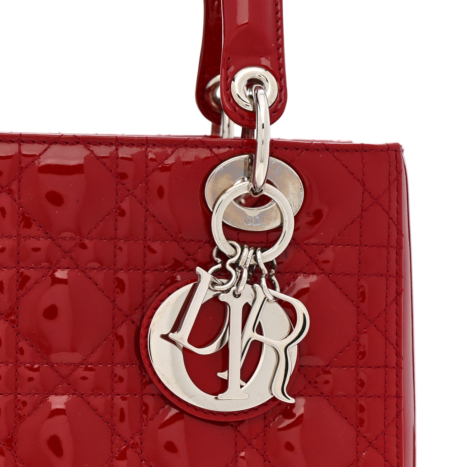 Christian Dior Patent Cannage Medium Lady Dior Red 8 of 10